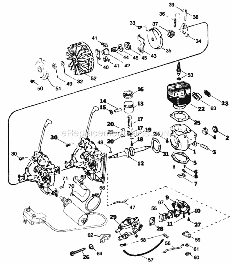 Page D Diagram and Parts List for 1871 000000001-099999999 - 1980 Lawn Boy Snow Blower